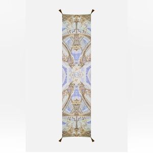 Camilla “Guilded Pleasures” blue white silk long scarf shawl belt top headwrap